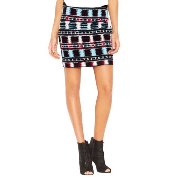 RACHEL by Rachel Roy Knit Bohemian Stretch Mini Skirt - Picture 1 of 8